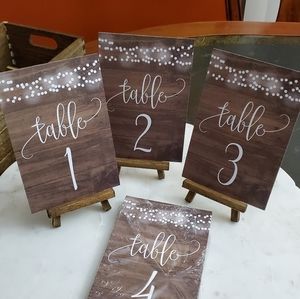Table number cards